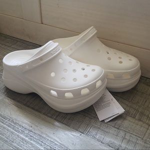 White platform bae crocs! So cute I just get them a size too big on accident.